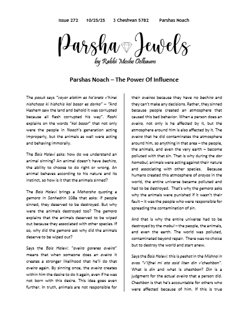 Parsha Jewels — Parshas Noach