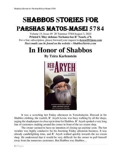 Shabbos Stories — Parshas Matos-Massei