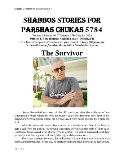 Shabbos Stories — Parshas Chukas
