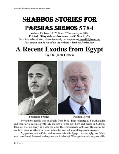 Shabbos Stories — Parshas Shemos