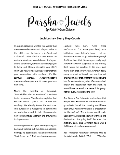 Parsha Jewels — Parshas Lech-Lecha