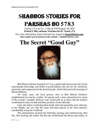 Shabbos Stories — Parshas Bo
