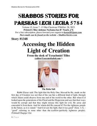 Shabbos Stories — Parshas Lech-Lecha