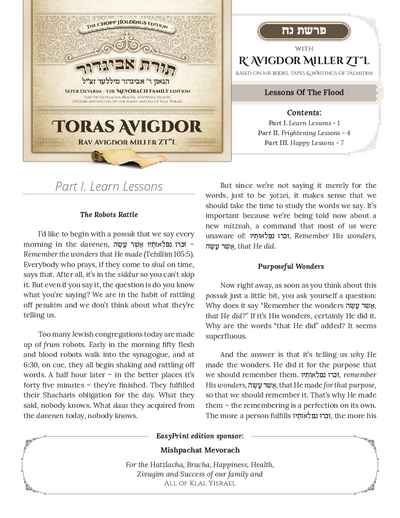 Toras Avigdor — Parshas Noach