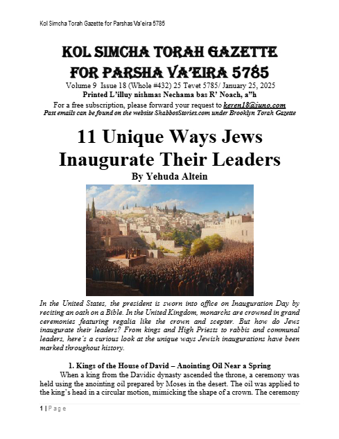 Brooklyn Torah Gazette — Parshas Va'eira