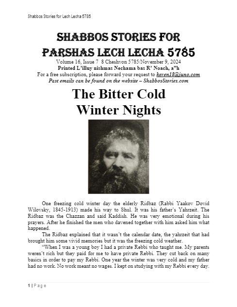 Shabbos Stories — Parshas Lech-Lecha