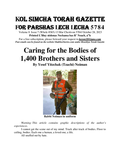 Brooklyn Torah Gazette — Parshas Lech-Lecha