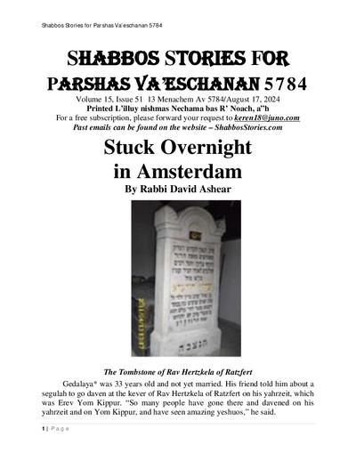 Shabbos Stories — Parshas Va'etchanan