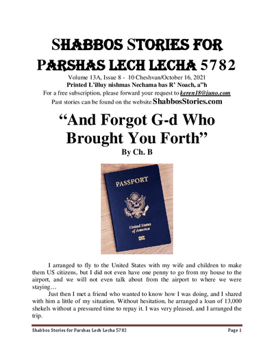 Shabbos Stories — Parshas Lech-Lecha