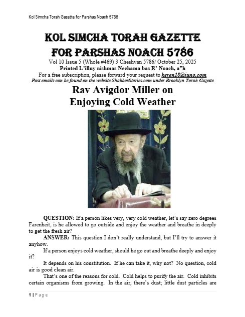 Brooklyn Torah Gazette — Parshas Noach