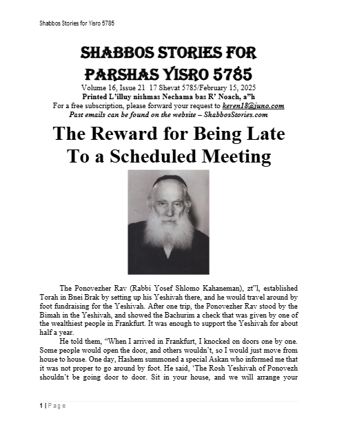 Shabbos Stories — Parshas Yisro