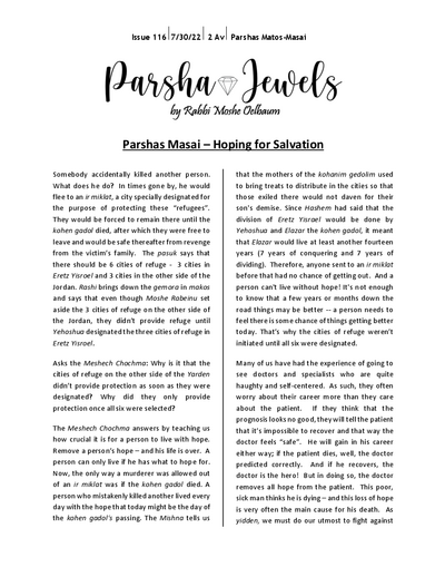 Parsha Jewels — Parshas Matos-Massei
