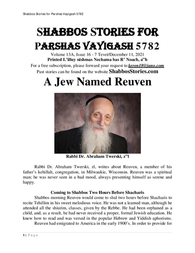 Shabbos Stories — Parshas Vayigash