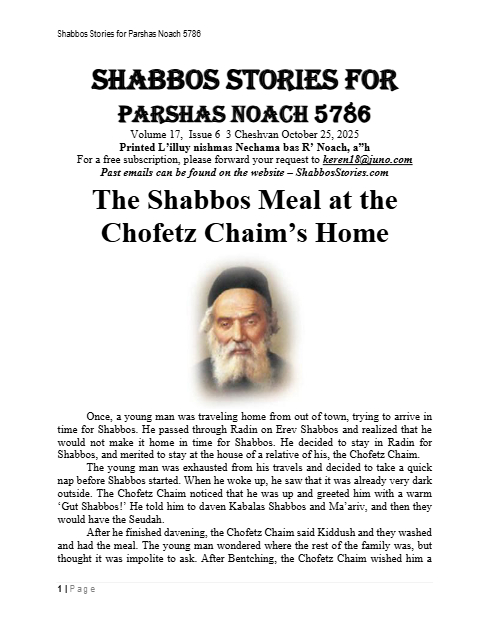 Shabbos Stories — Parshas Noach