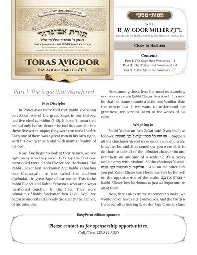 Toras Avigdor — Parshas Matos-Massei