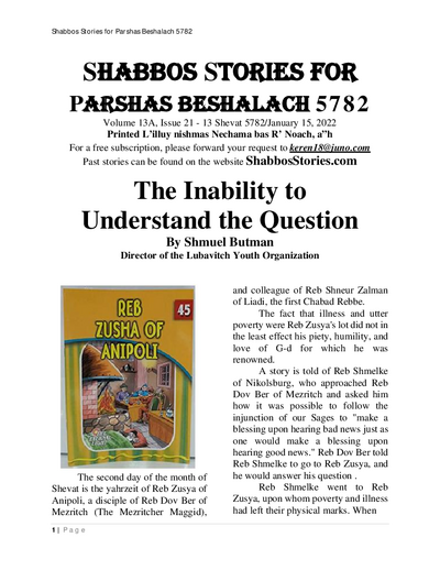 Shabbos Stories — Parshas Beshalach