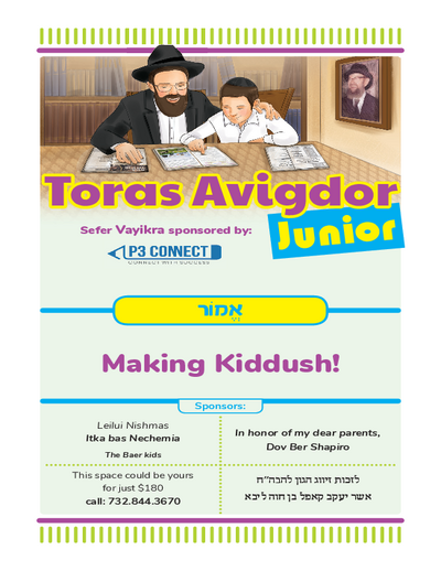 Toras Avigdor - Junior — Parshas Emor