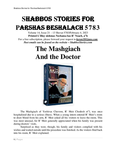 Shabbos Stories — Parshas Beshalach