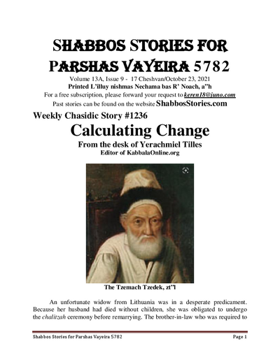 Shabbos Stories — Parshas Vayeira