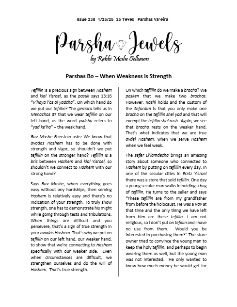 Parsha Jewels — Parshas Bo