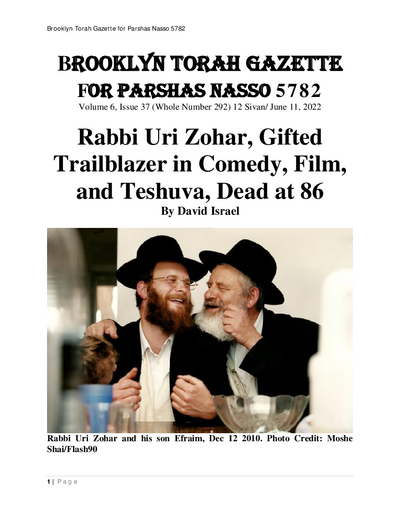 Brooklyn Torah Gazette — Parshas Naso