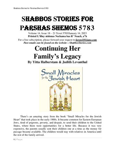 Shabbos Stories — Parshas Shemos
