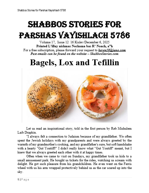 Shabbos Stories — Parshas Vayishlach