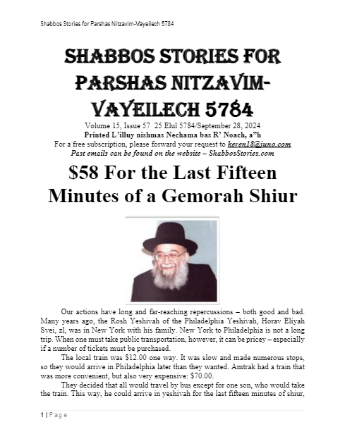 Shabbos Stories — Parshas Nitzavim-Vayelech