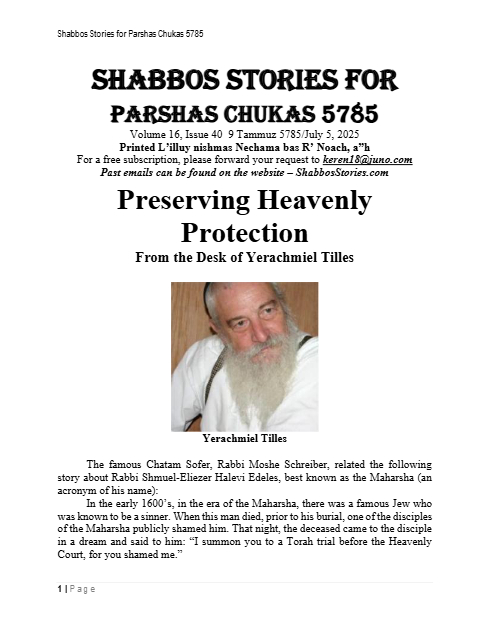 Shabbos Stories — Parshas Chukas