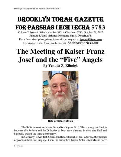 Brooklyn Torah Gazette — Parshas Lech Lecha