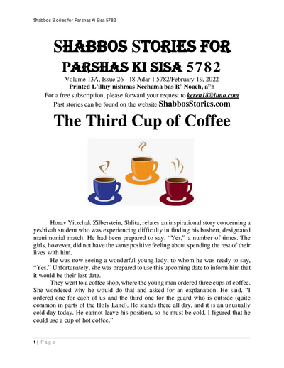 Shabbos Stories — Parshas Ki Sisa