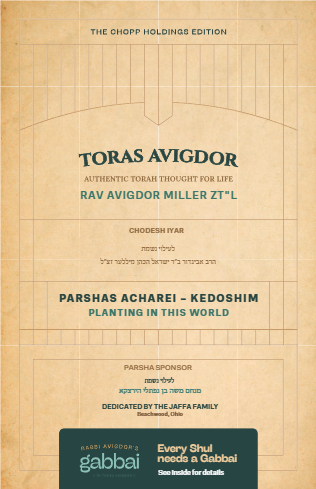 Toras Avigdor — Parshas Acharei Mos - Kedoshim