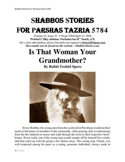 Shabbos Stories — Parshas Tazria