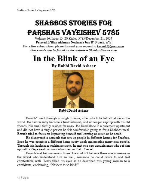 Shabbos Stories — Parshas Vayeishev