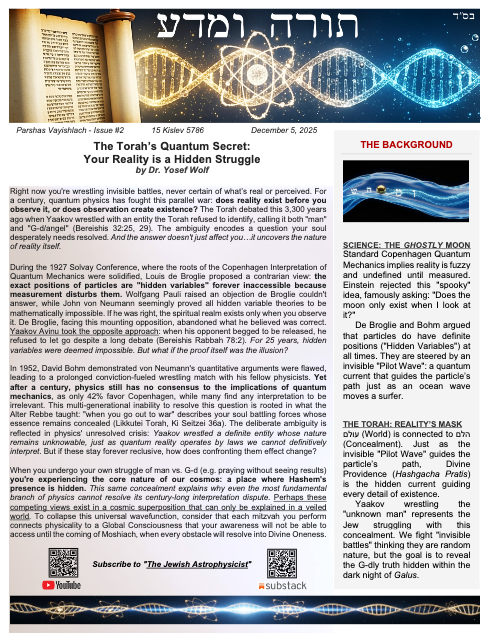 Torah and Science — Parshas Vayishlach