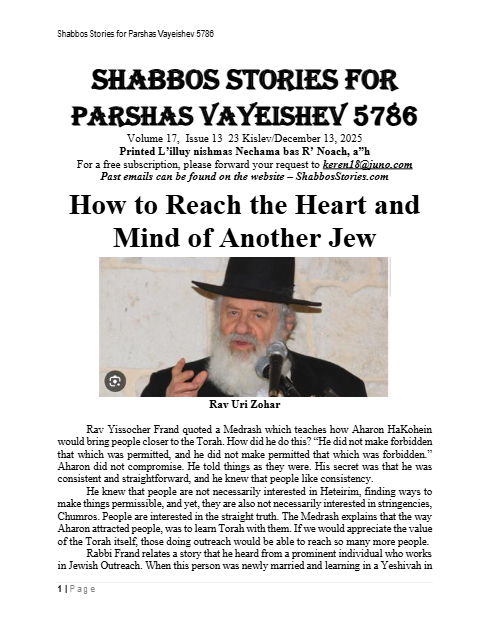 Shabbos Stories — Parshas Vayeishev