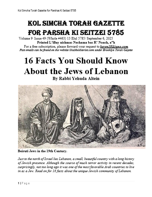 Brooklyn Torah Gazette — Parshas Ki Teitzei