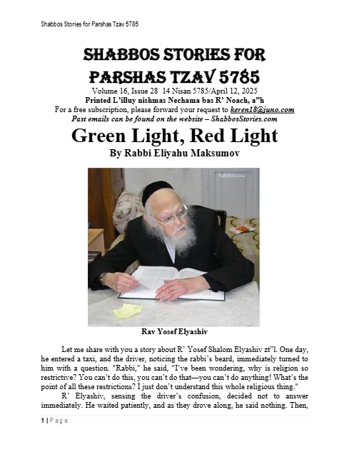 Shabbos Stories — Parshas Tsav