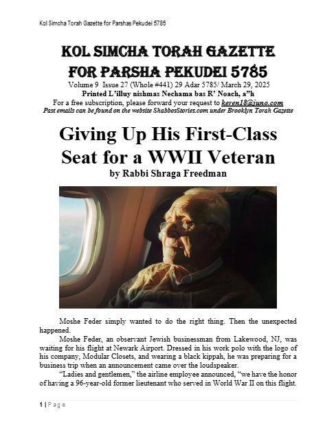 Brooklyn Torah Gazette — Parshas Pekudei