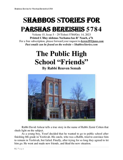Shabbos Stories — Parshas Bereishit