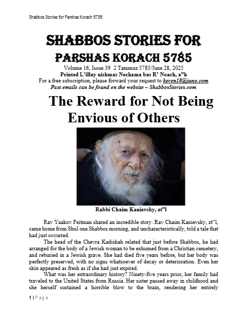 Shabbos Stories — Parshas Korach