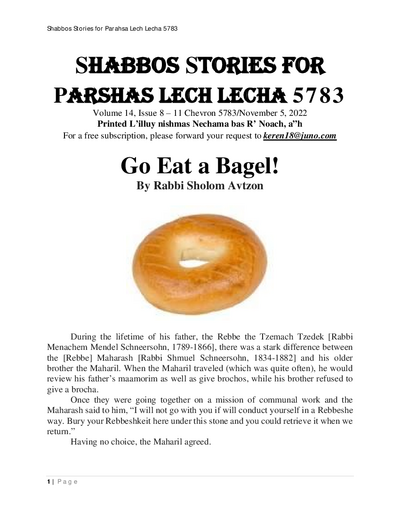 Shabbos Stories — Parshas Lech Lecha