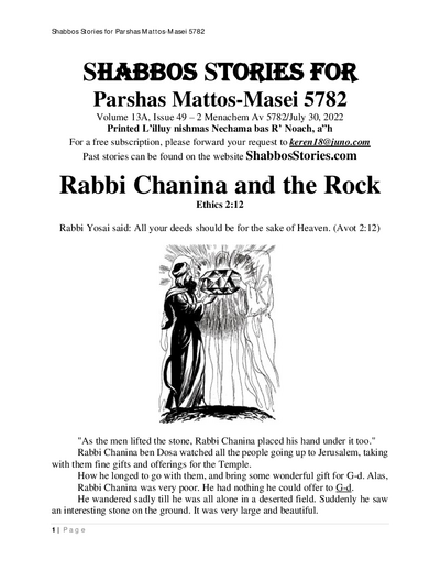 Shabbos Stories — Parshas Matos-Massei