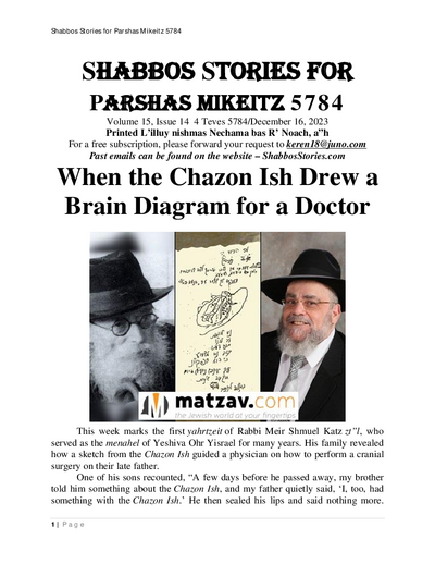 Shabbos Stories — Parshas Mikeitz