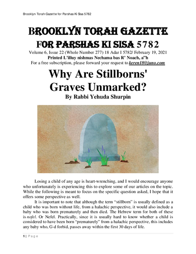 Brooklyn Torah Gazette — Parshas Ki Sisa