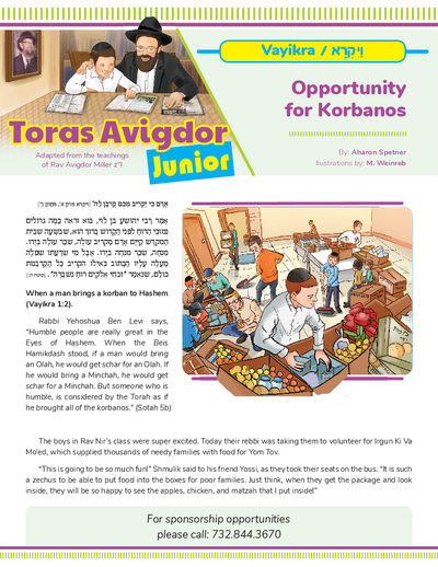 Toras Avigdor - Junior — Parshas Vayikra