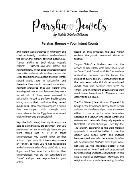 Parsha Jewels — Parshas Shemos