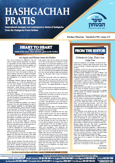 Hashgacha Pratis — Parshas Nitzavim
