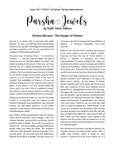 Parsha Jewels — Parshas Matos-Massei