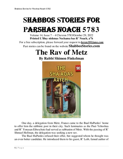Shabbos Stories — Parshas Noach